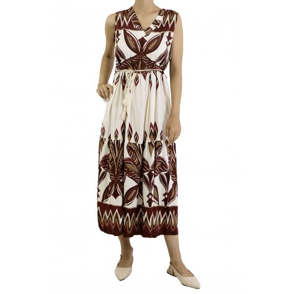 Vestito fantasia lungo scollo a V